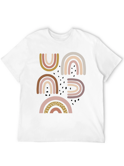 Camiseta Negra con Arcoíris Estilizados