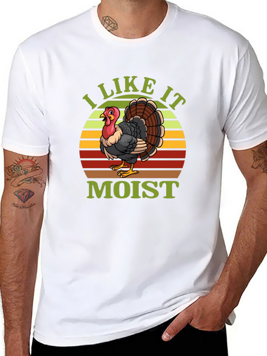 Camiseta Negra I Like It Moist con Pavo Gracioso