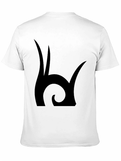 Camiseta Negra Estampado Abstracto Hombre Casual