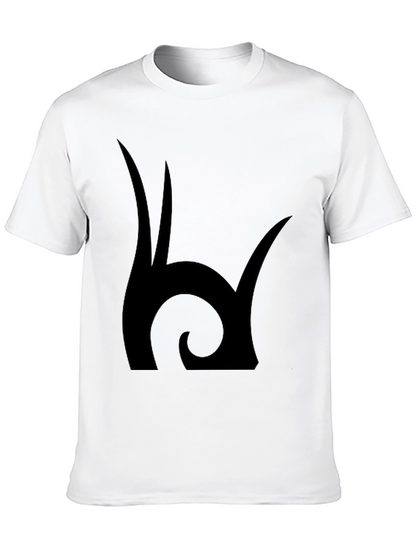 Camiseta Negra Estampado Abstracto Hombre Casual