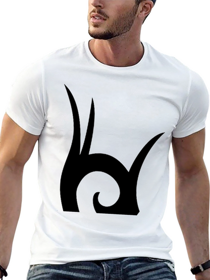 Camiseta Negra Estampado Abstracto Hombre Casual