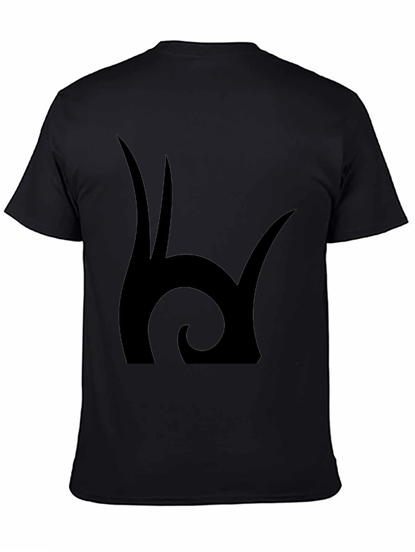 Camiseta Negra Estampado Abstracto Hombre Casual