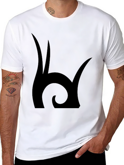 Camiseta Negra Estampado Abstracto Hombre Casual