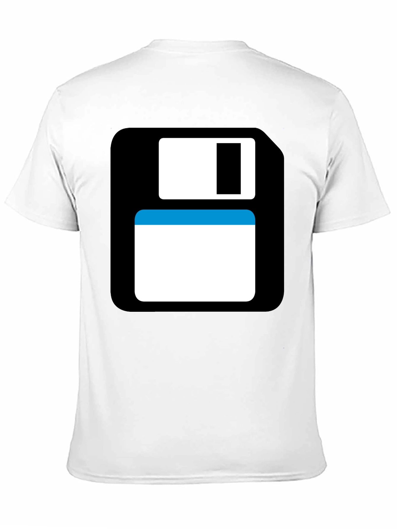 Camiseta Negra con Diseño Disquete Retro