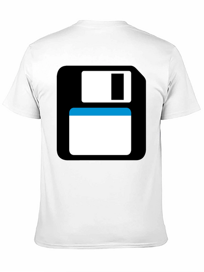 Camiseta Negra con Diseño Disquete Retro