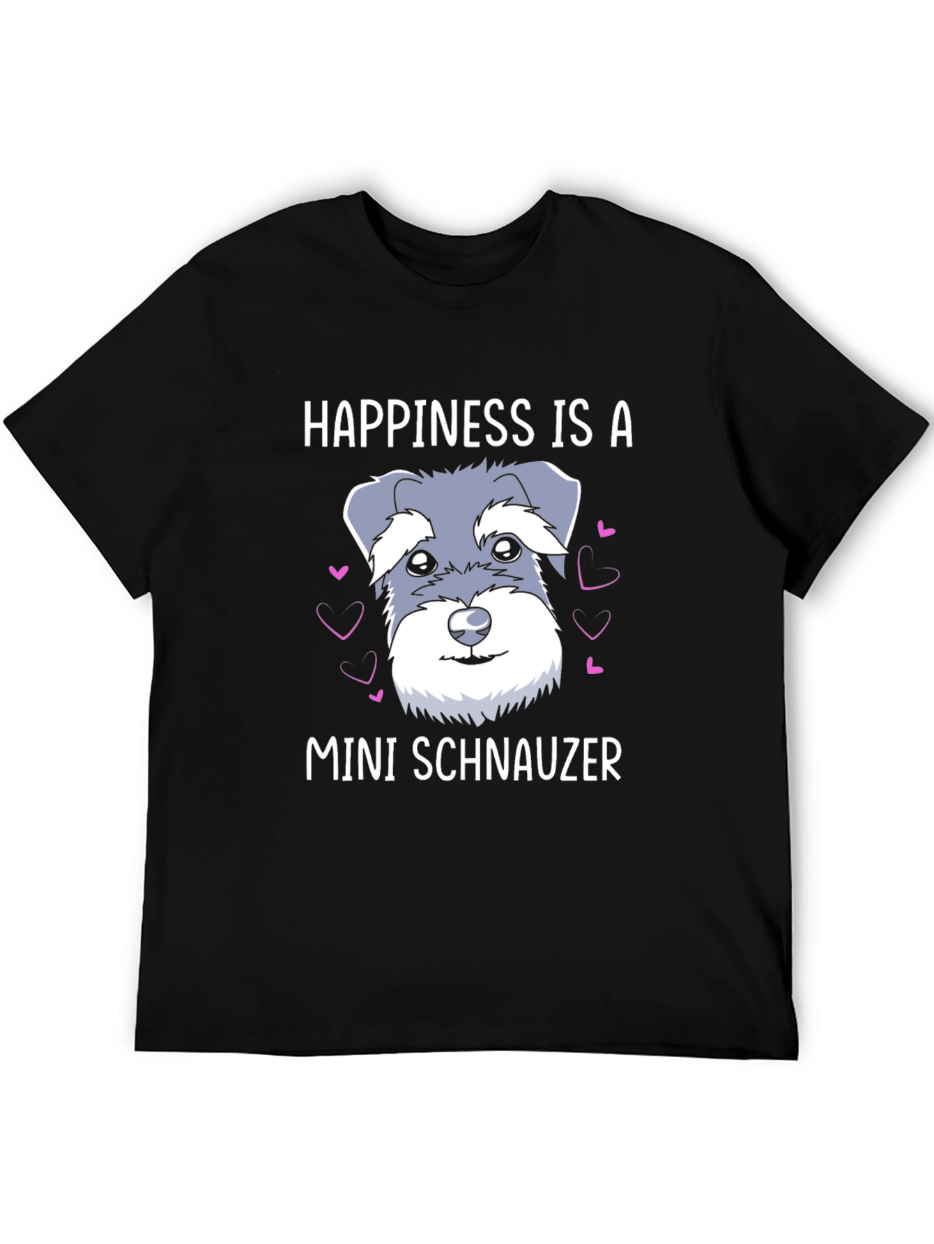 Camiseta Negra Felicidad Mini Schnauzer