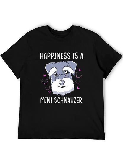 Camiseta Negra Felicidad Mini Schnauzer