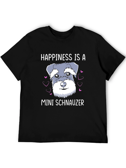Camiseta Negra Felicidad Mini Schnauzer