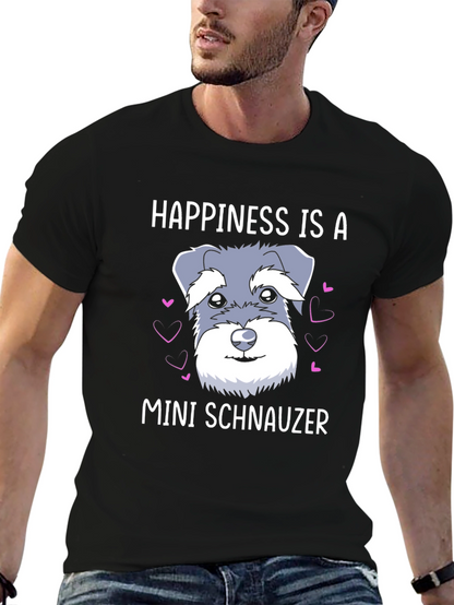 Camiseta Negra Felicidad Mini Schnauzer