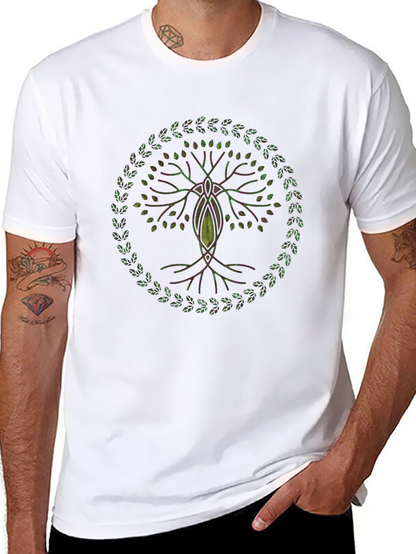 Camiseta Negra con Diseño de Árbol de la Vida