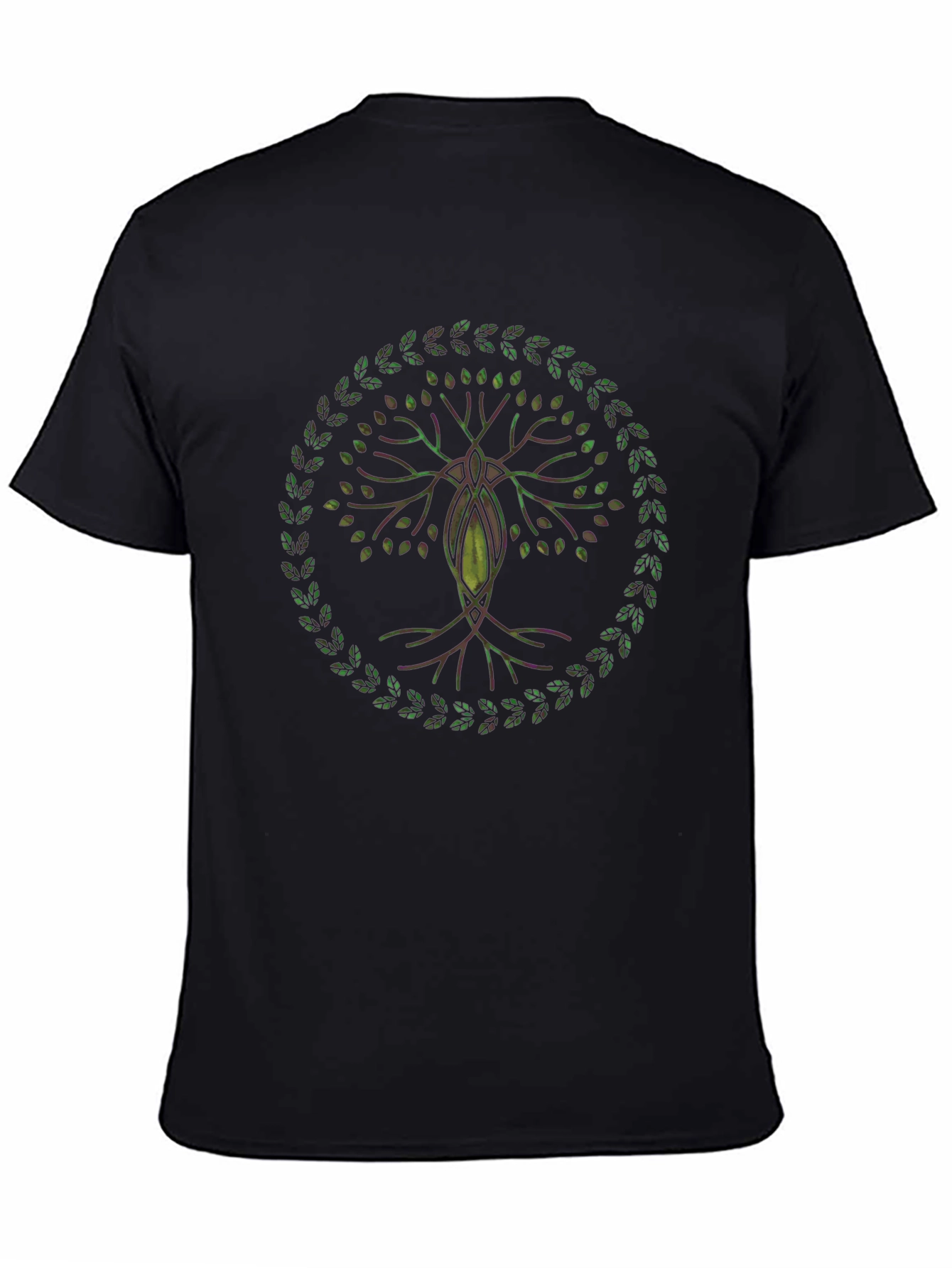 Camiseta Negra con Diseño de Árbol de la Vida