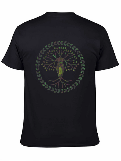 Camiseta Negra con Diseño de Árbol de la Vida