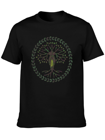 Camiseta Negra con Diseño de Árbol de la Vida