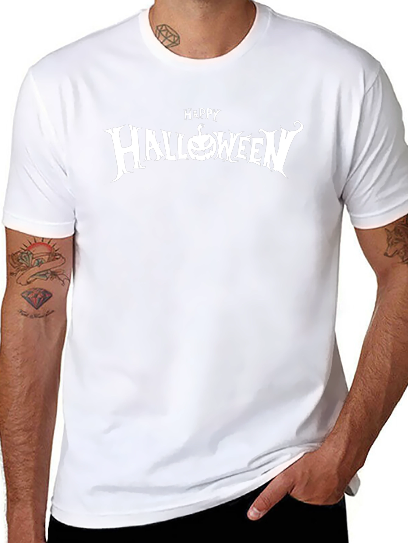 Camiseta Negra Happy Halloween para Hombre