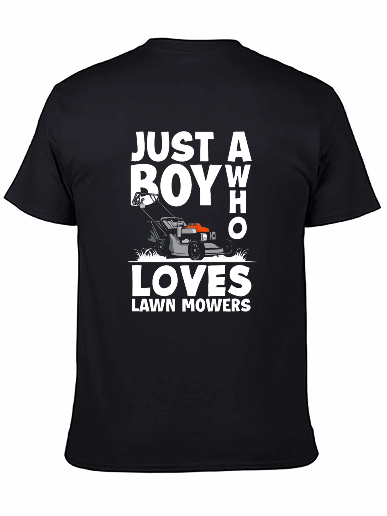 Camiseta Negra Just a Boy Who Loves Lawn Mowers