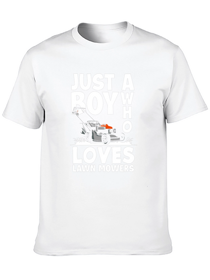 Camiseta Negra Just a Boy Who Loves Lawn Mowers