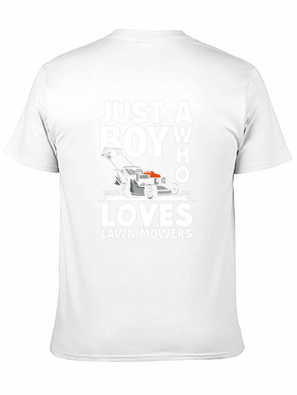 Camiseta Negra Just a Boy Who Loves Lawn Mowers