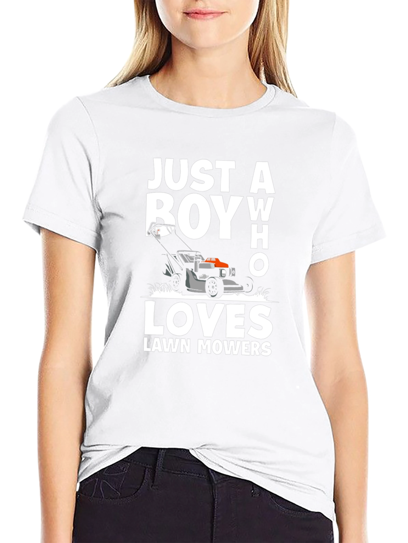 Camiseta Negra Just a Boy Who Loves Lawn Mowers