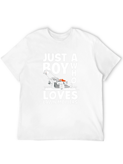 Camiseta Negra Just a Boy Who Loves Lawn Mowers