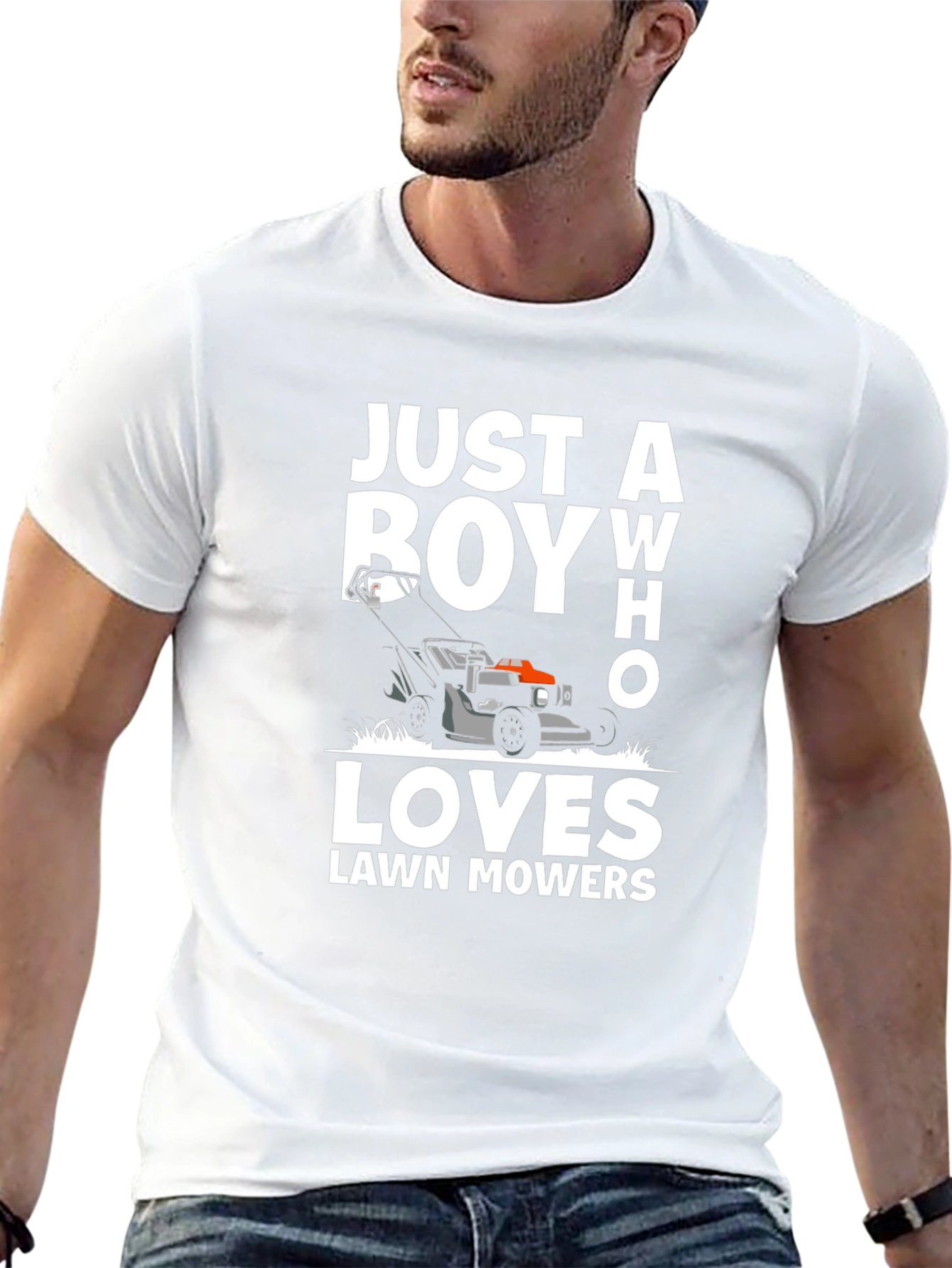 Camiseta Negra Just a Boy Who Loves Lawn Mowers