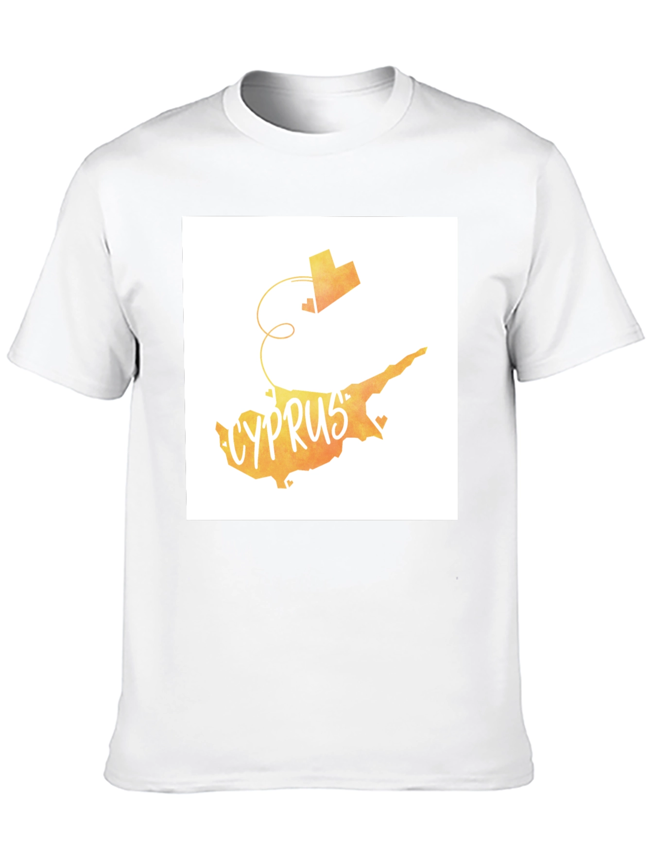 Camiseta Negra con Diseño Chipre Corazón