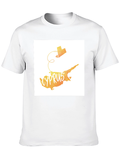 Camiseta Negra con Diseño Chipre Corazón