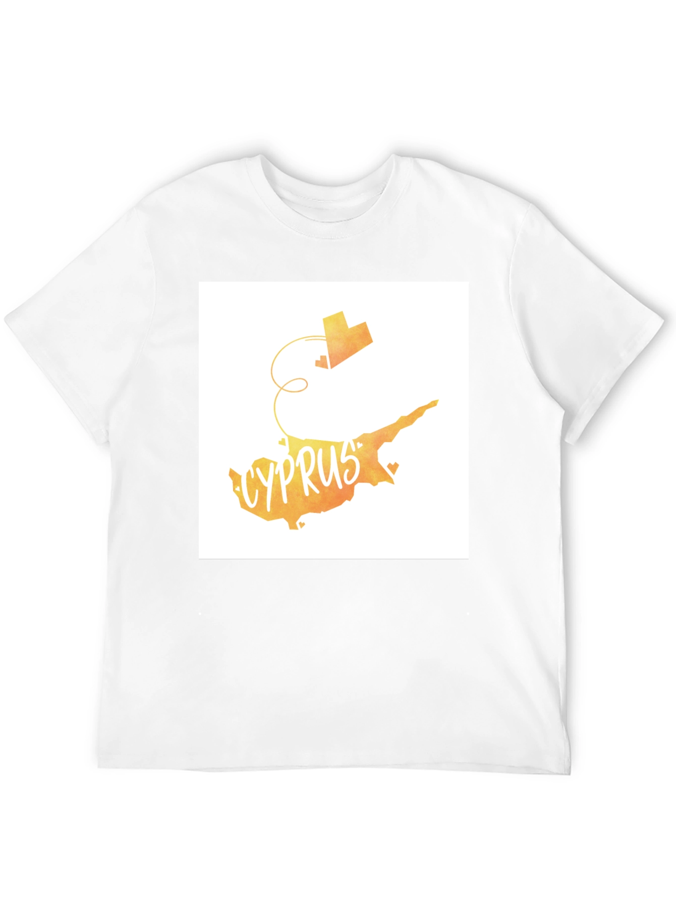 Camiseta Negra con Diseño Chipre Corazón