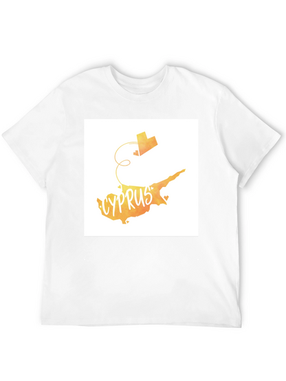 Camiseta Negra con Diseño Chipre Corazón