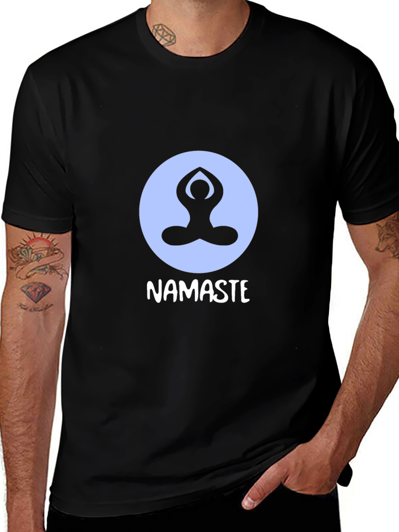 Camiseta Negra con Diseño de Yoga Namaste