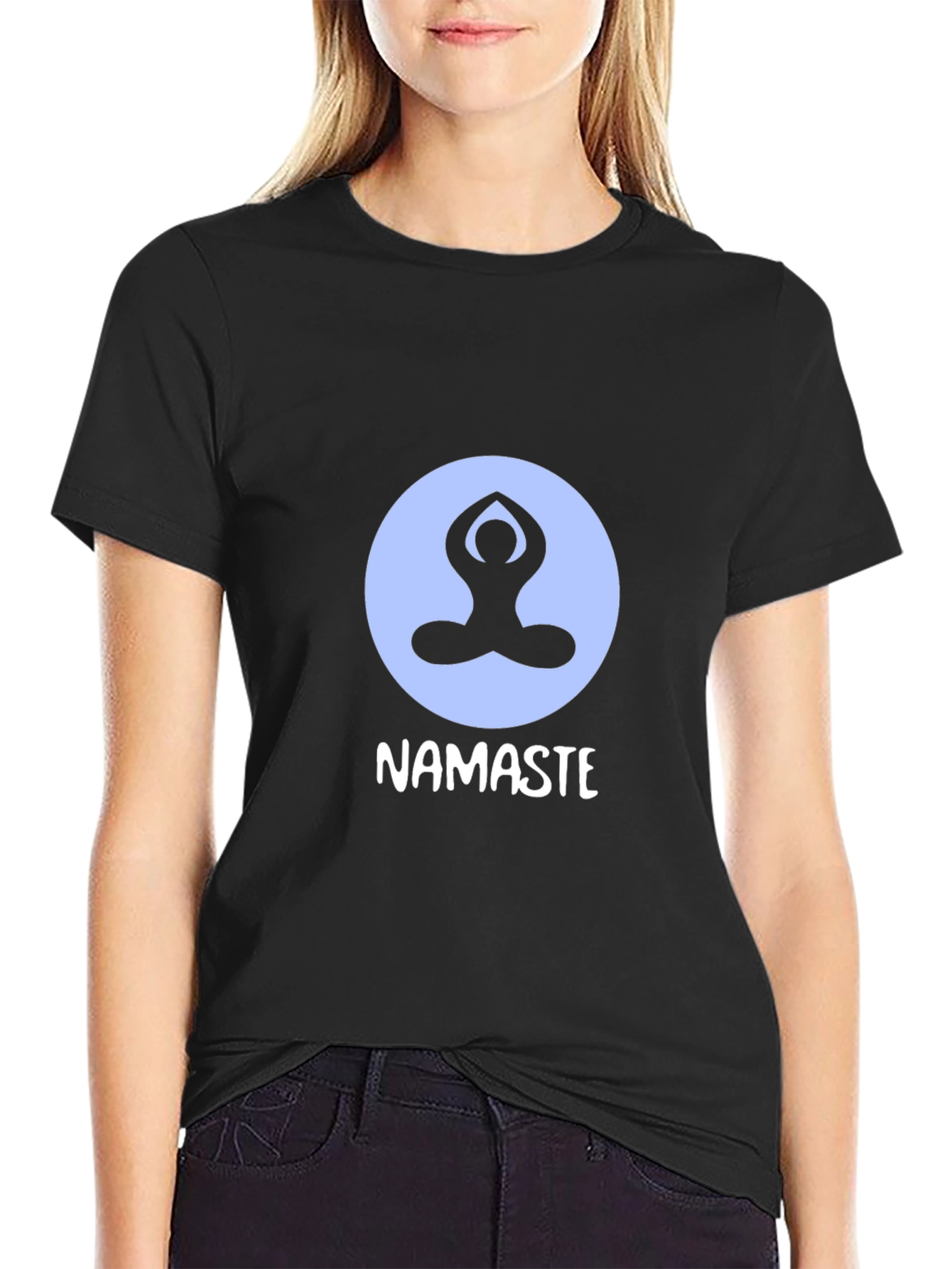 Camiseta Negra con Diseño de Yoga Namaste