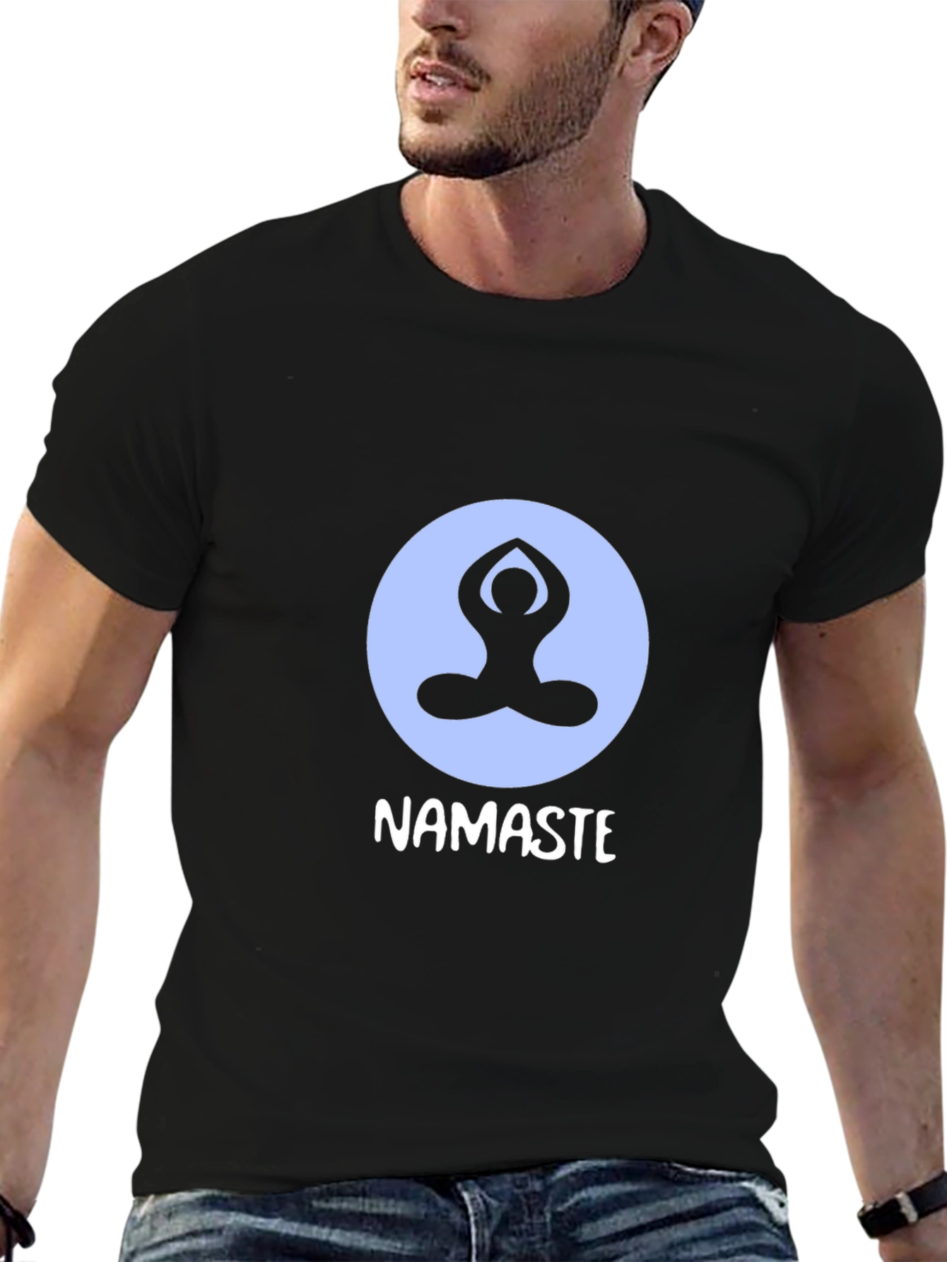 Camiseta Negra con Diseño de Yoga Namaste