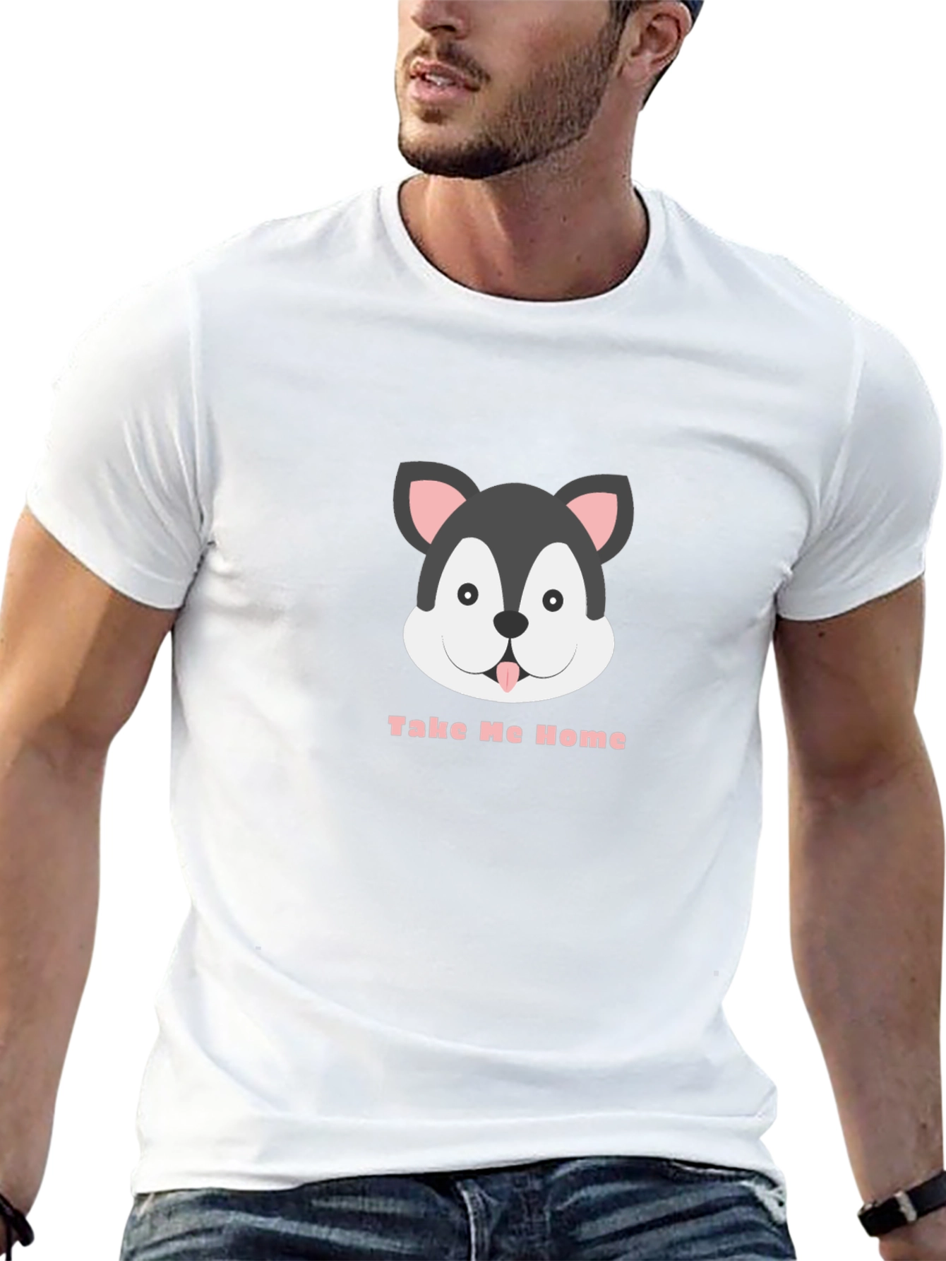 Camiseta Negra Diseño Perrito Llévame a Casa