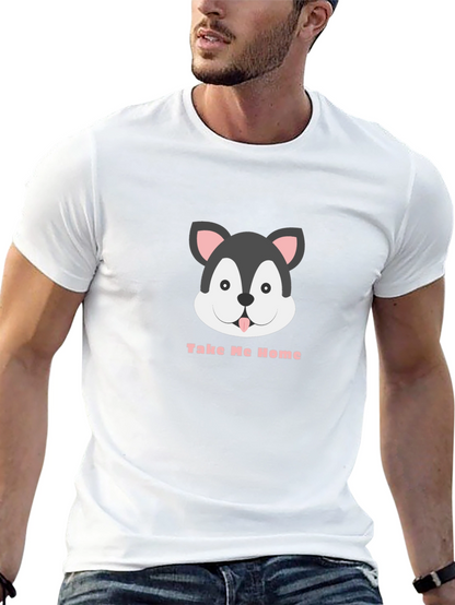 Camiseta Negra Diseño Perrito Llévame a Casa