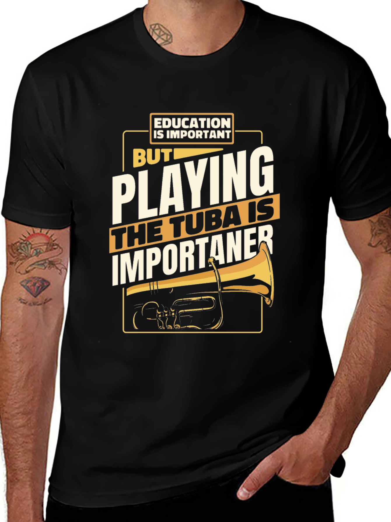 Camiseta Negra Tuba Important