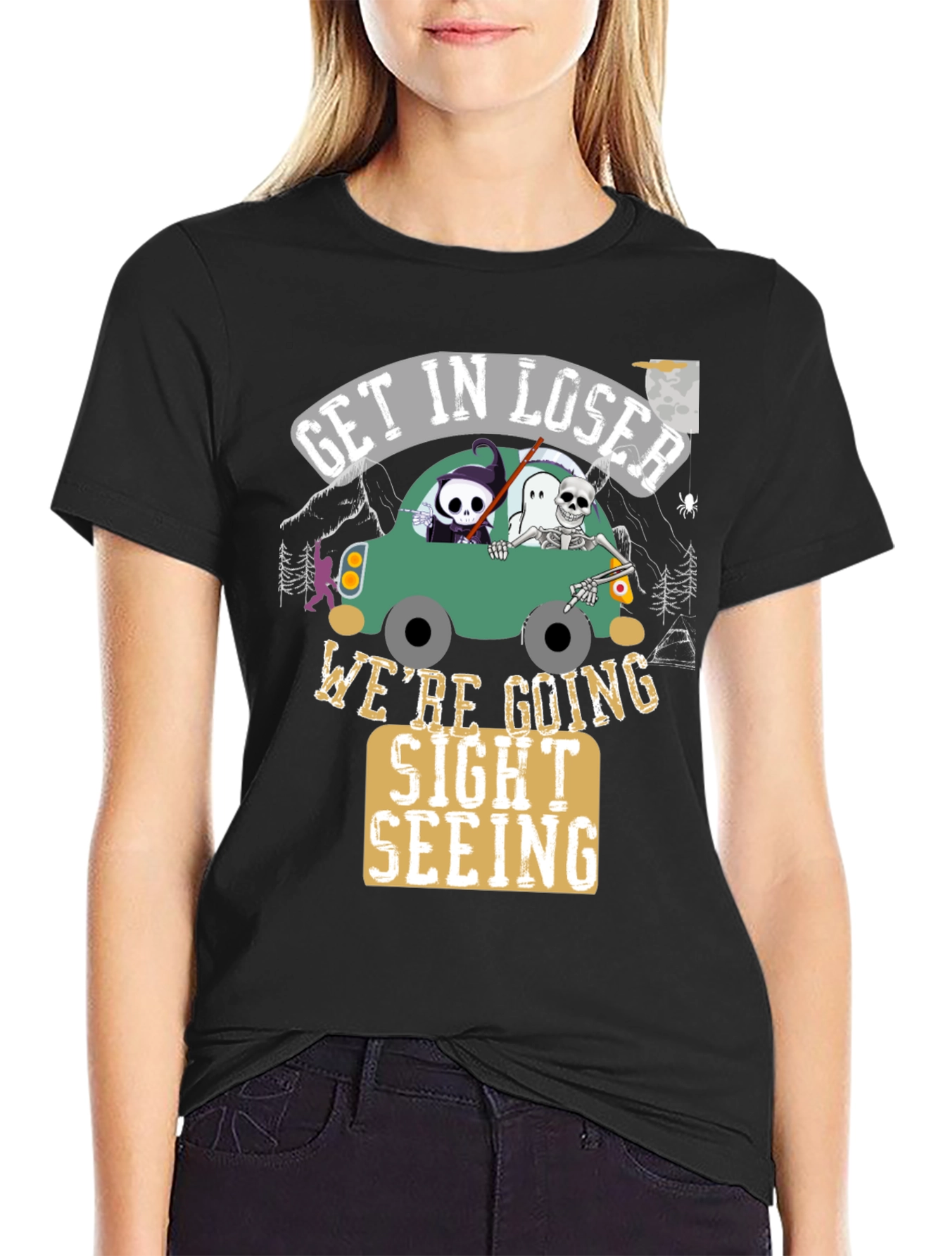Camiseta Negra Get In Loser Halloween