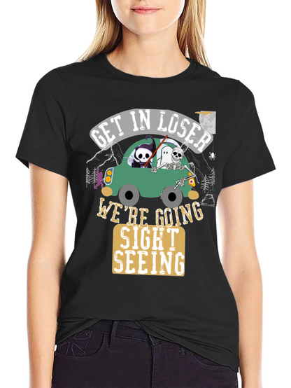 Camiseta Negra Get In Loser Halloween