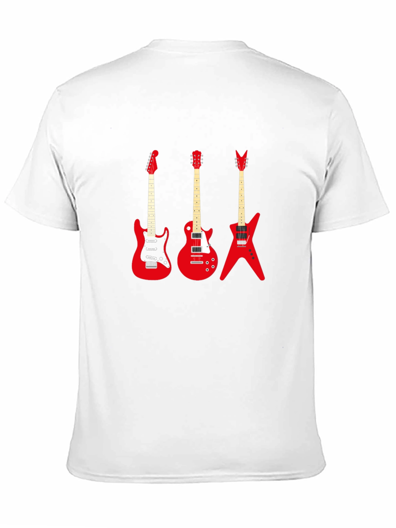 Camiseta Negra con Guitarras Rojas