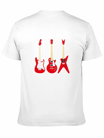Camiseta Negra con Guitarras Rojas