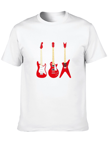 Camiseta Negra con Guitarras Rojas