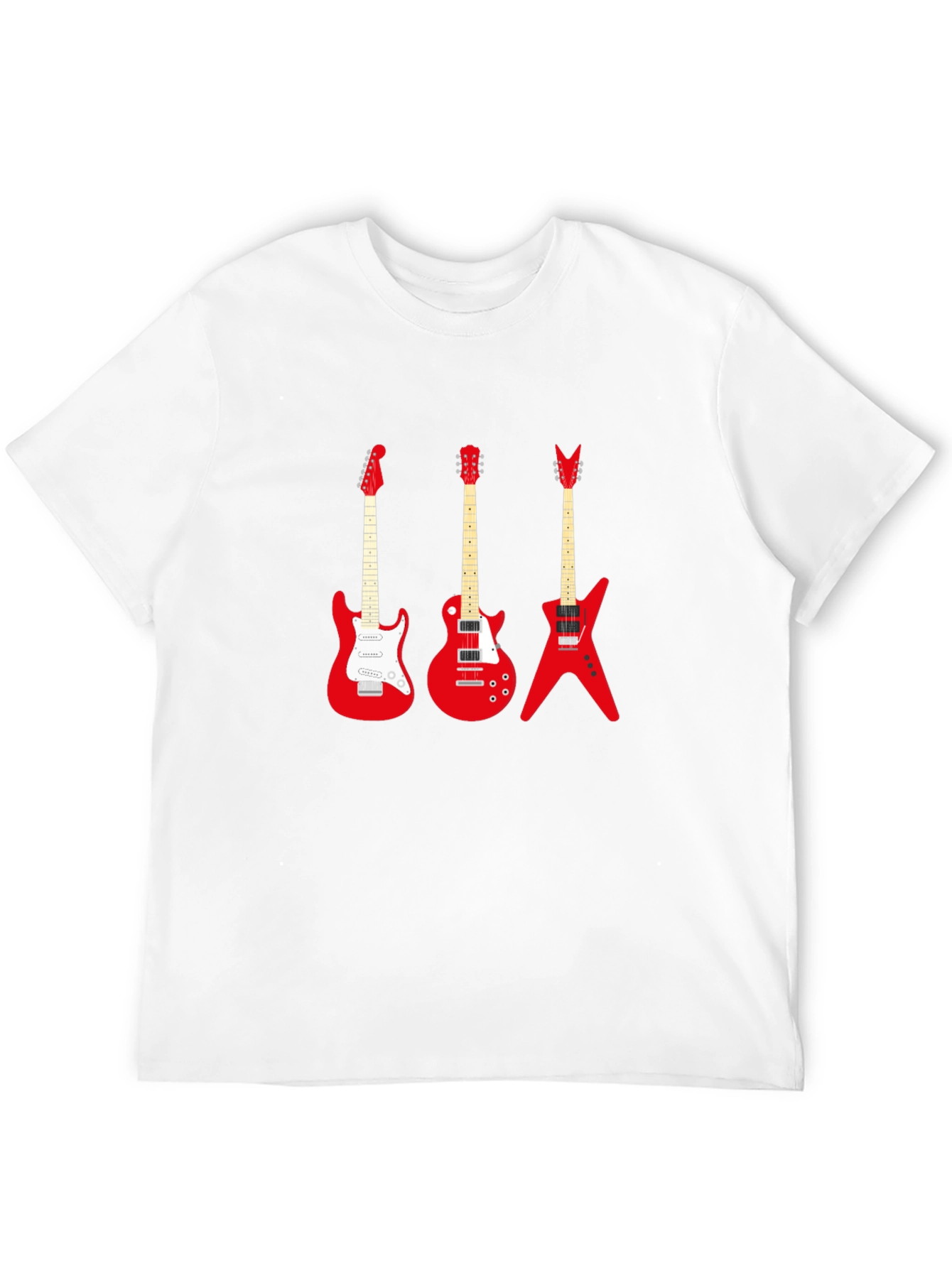 Camiseta Negra con Guitarras Rojas