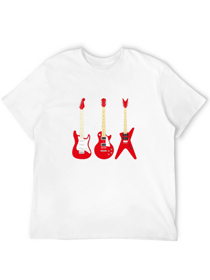 Camiseta Negra con Guitarras Rojas