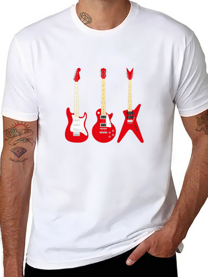 Camiseta Negra con Guitarras Rojas