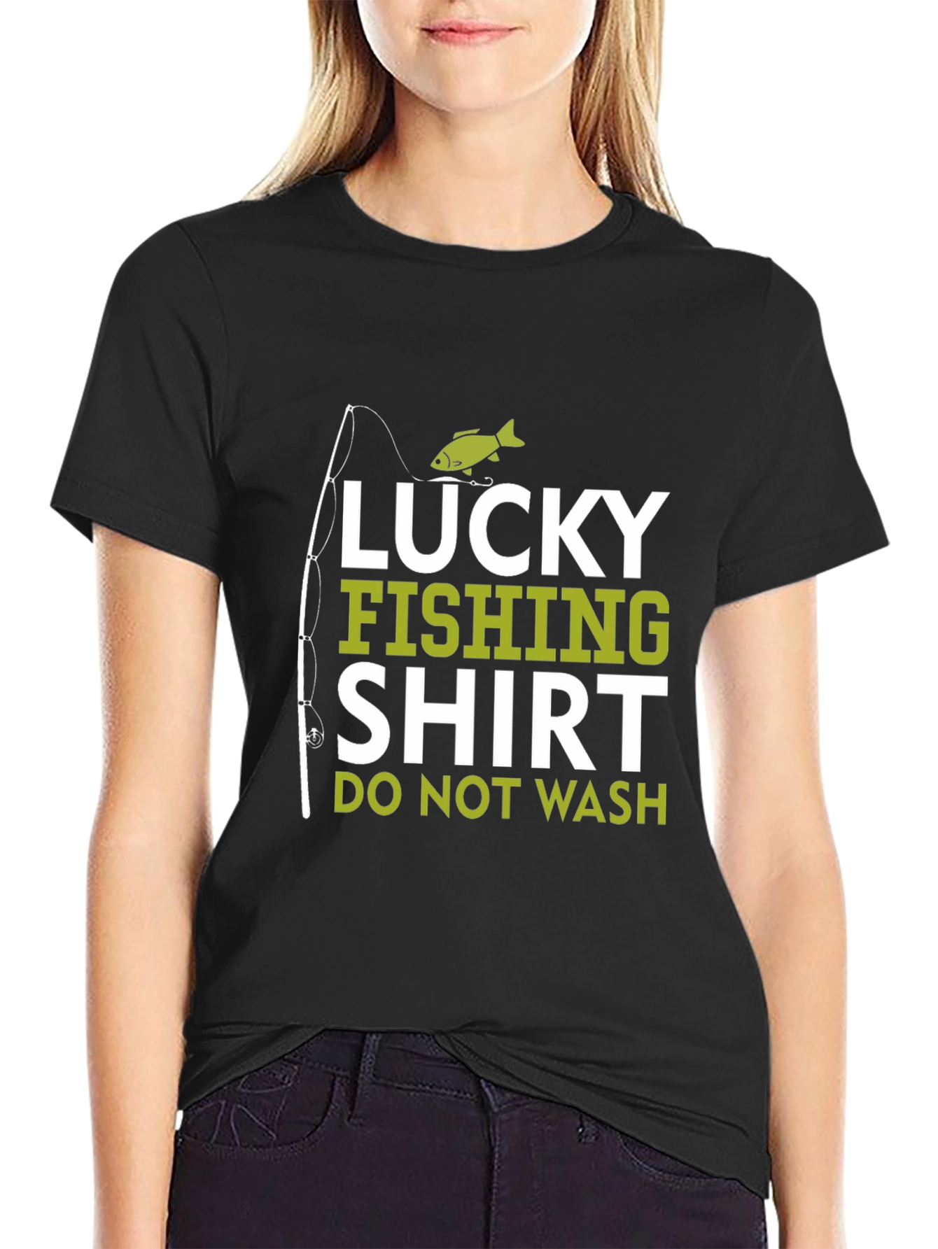 Camiseta Negra Lucky Fishing Shirt para Pesca