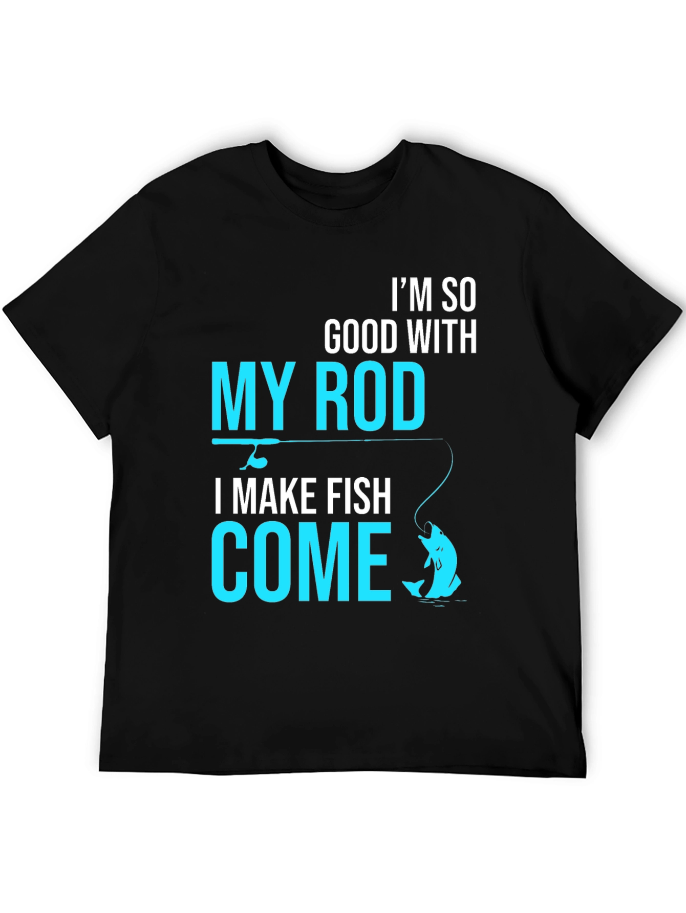 Camiseta Negra con Diseño de Pesca Atrevido