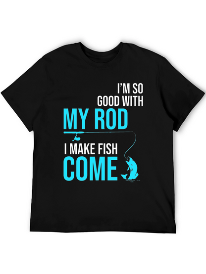 Camiseta Negra con Diseño de Pesca Atrevido