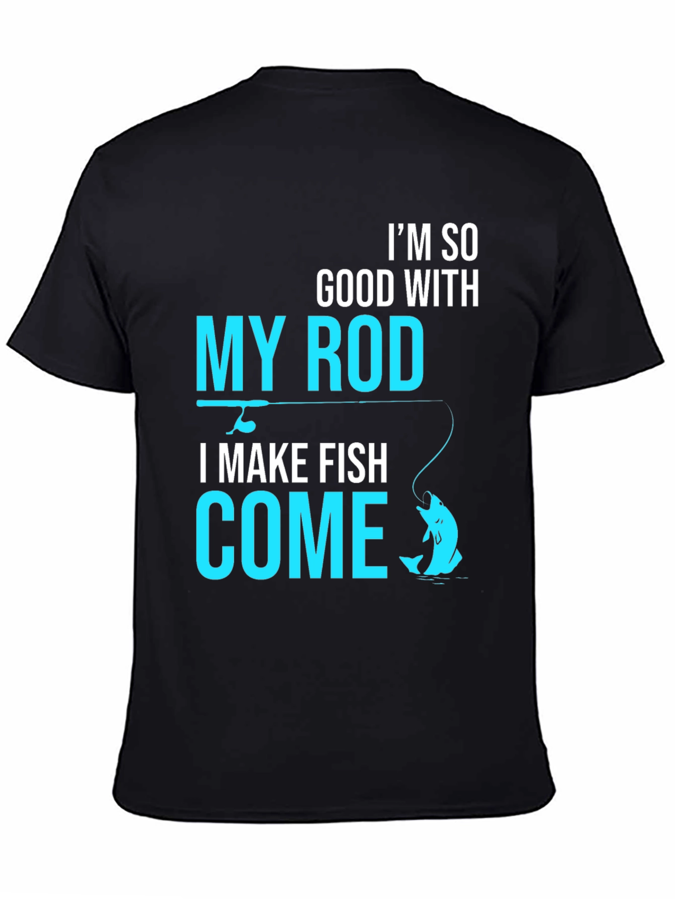 Camiseta Negra con Diseño de Pesca Atrevido