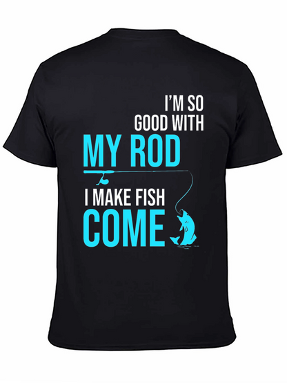 Camiseta Negra con Diseño de Pesca Atrevido