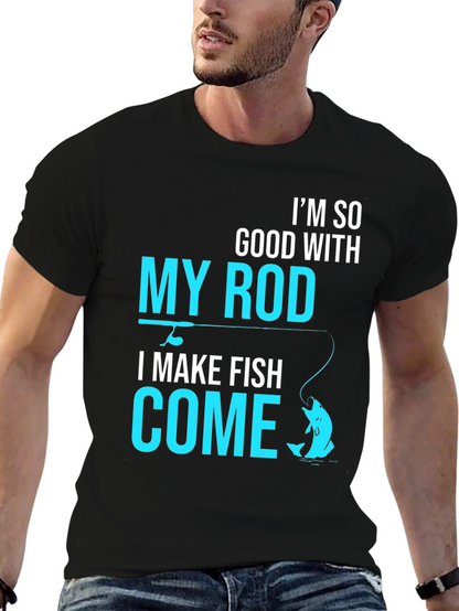 Camiseta Negra con Diseño de Pesca Atrevido