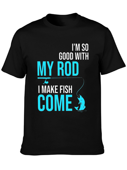 Camiseta Negra con Diseño de Pesca Atrevido