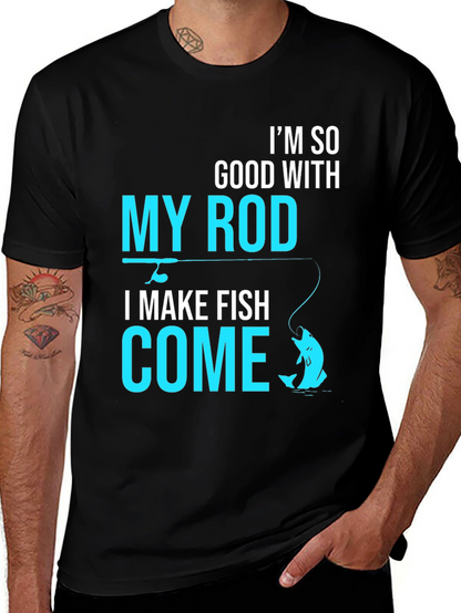Camiseta Negra con Diseño de Pesca Atrevido